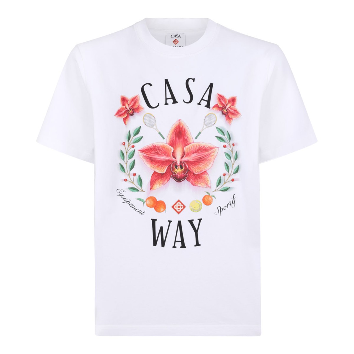White Cotton Graphic Print T-Shirt