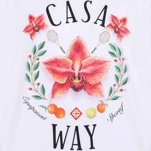 White Cotton Graphic Print T-Shirt