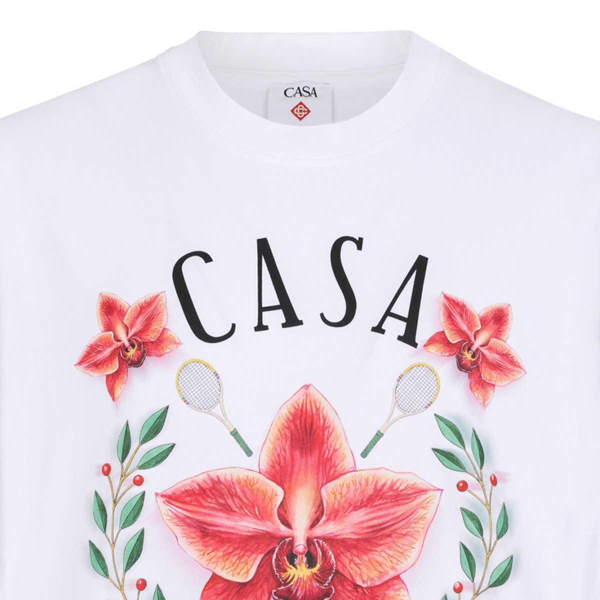 White Cotton Graphic Print T-Shirt