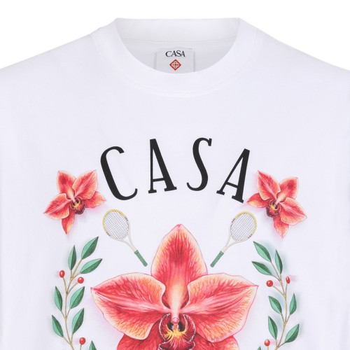 White Cotton Graphic Print T-Shirt