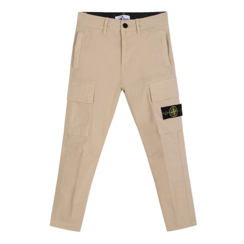 Beige Cargo Pocket Trousers