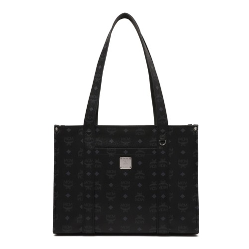 Black Aren School Bag Tote In Visetos