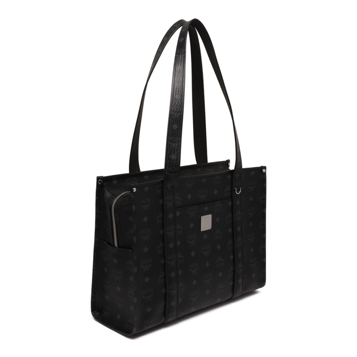 Black Aren School Bag Tote In Visetos
