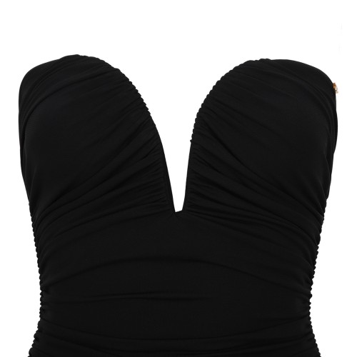 Black Mini Dress In Crepe Jersey Fabric