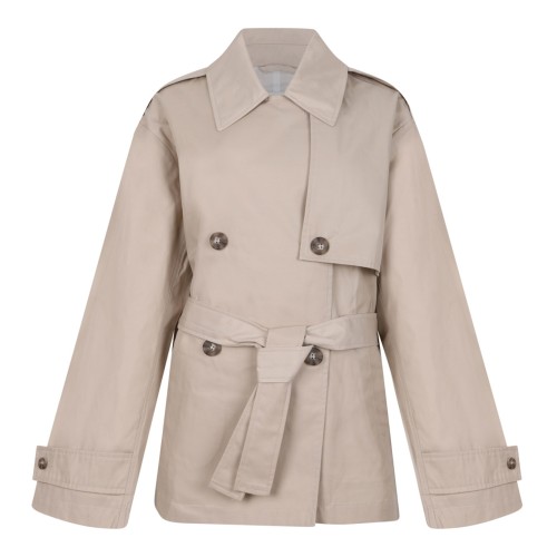 Silvermoss Short Cotton Blend Trench Coat
