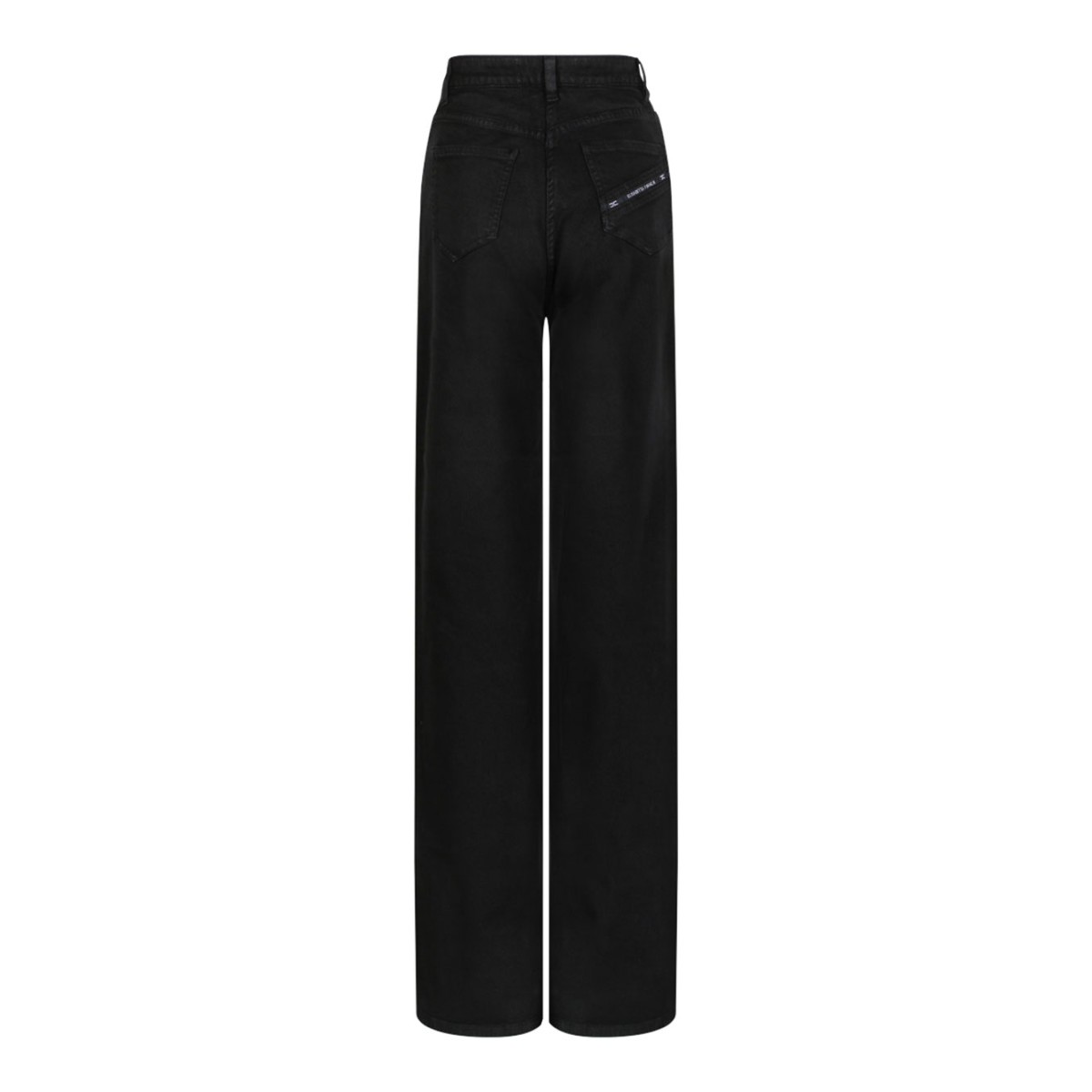 Black Palazzo Jeans With Logo Detail