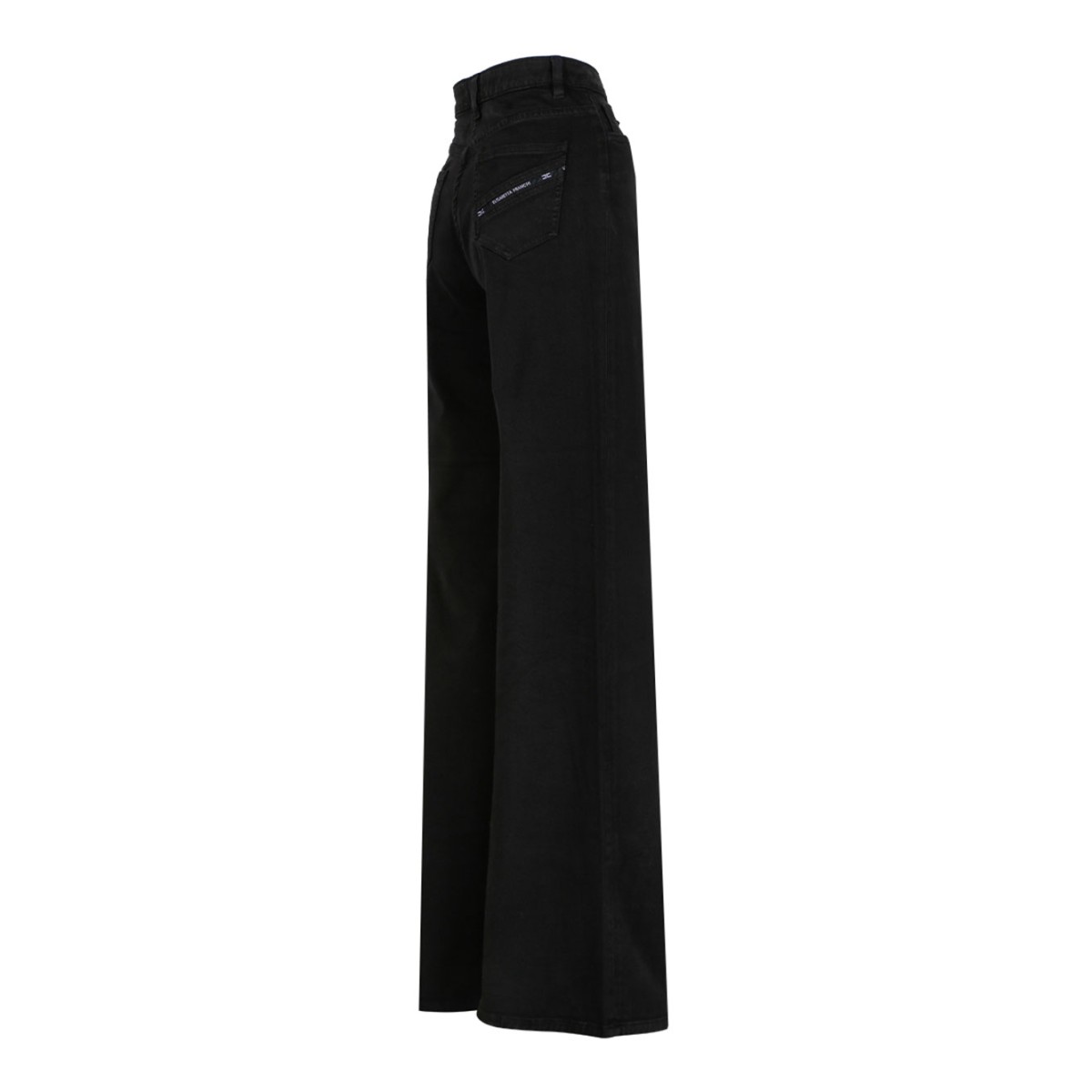 Black Palazzo Jeans With Logo Detail