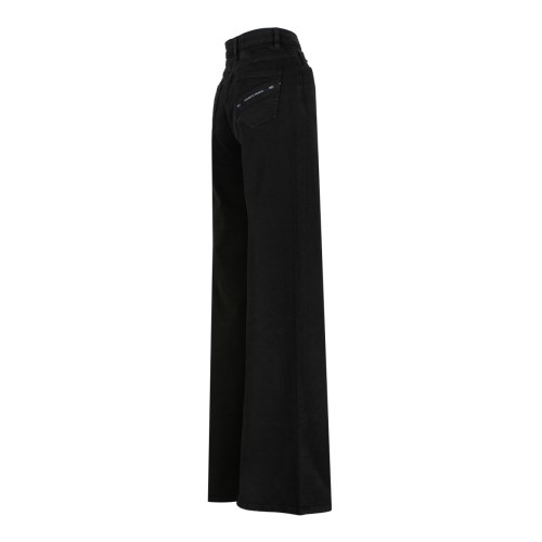 Black Palazzo Jeans With Logo Detail