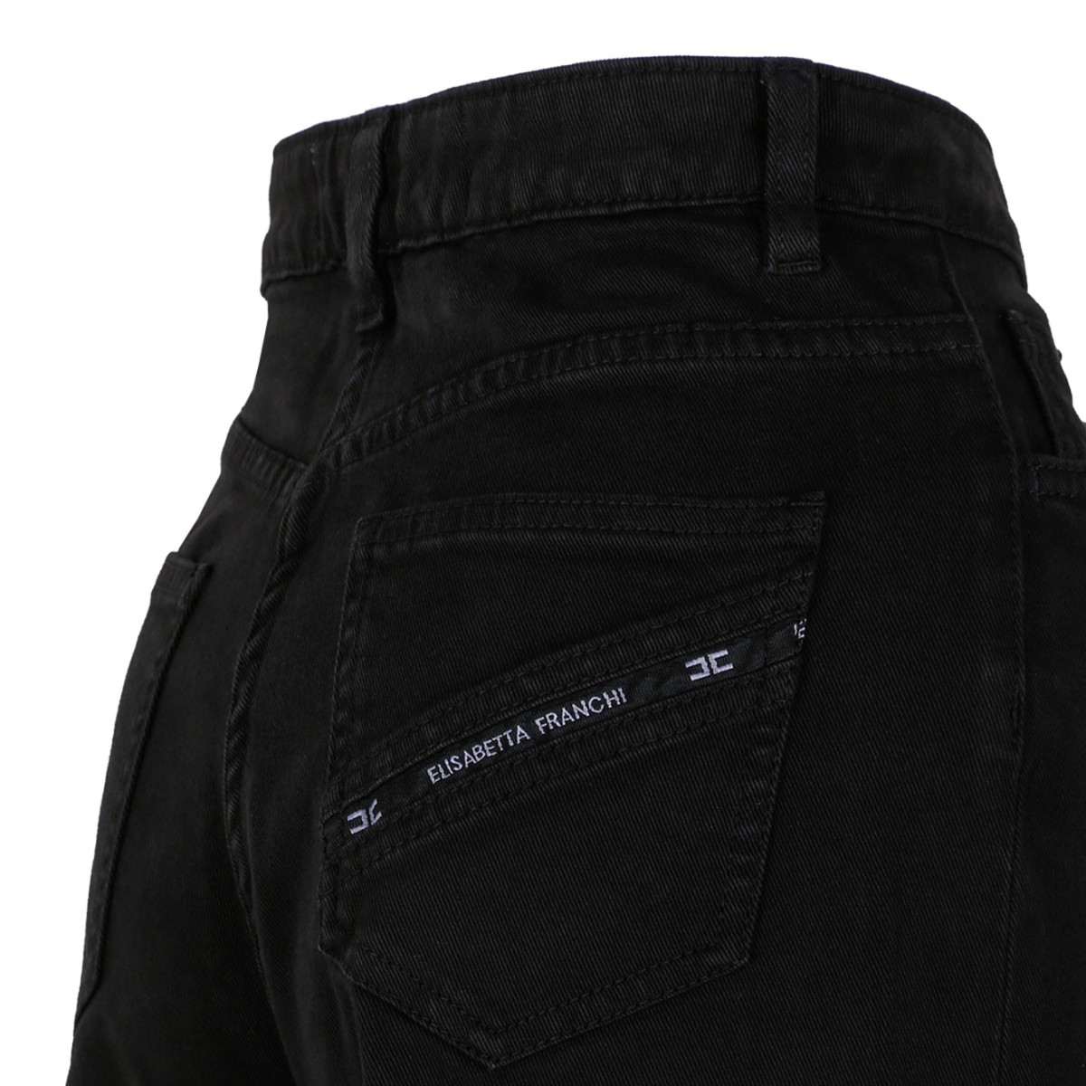 Black Palazzo Jeans With Logo Detail