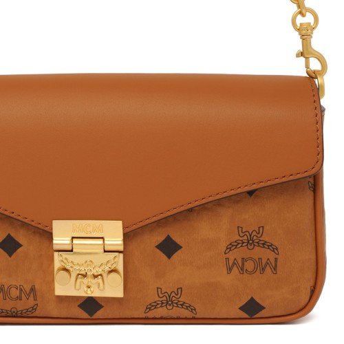 Cognac Tracy Crossbody in Visetos Leather Mix