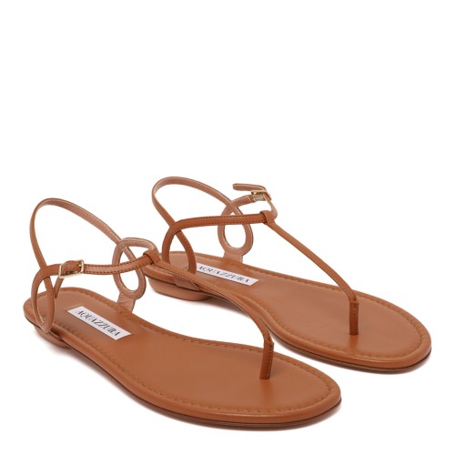 Tobacco Almost Bare Sandal Flat 2