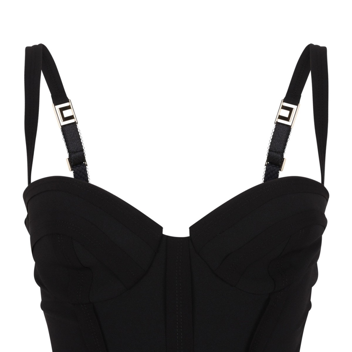 Black Lightweight Crepe Fabric With Raw-Edge Fabric Dress