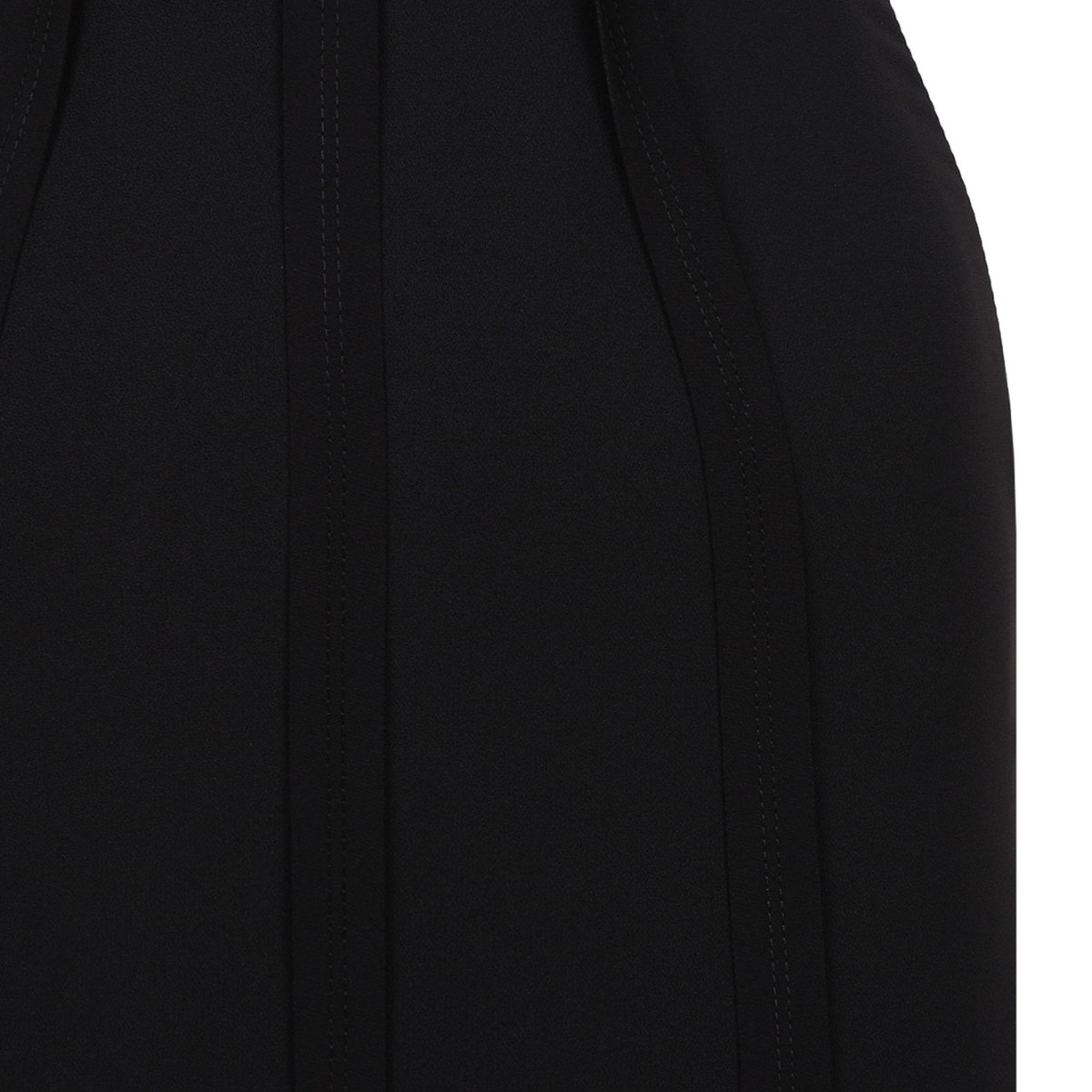 Black Lightweight Crepe Fabric With Raw-Edge Fabric Dress