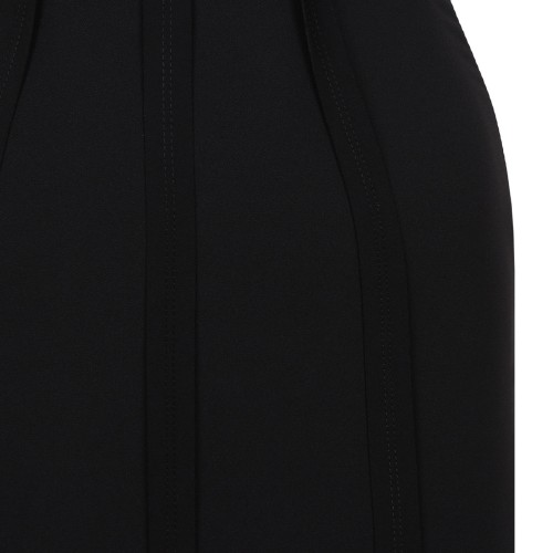 Black Lightweight Crepe Fabric With Raw-Edge Fabric Dress