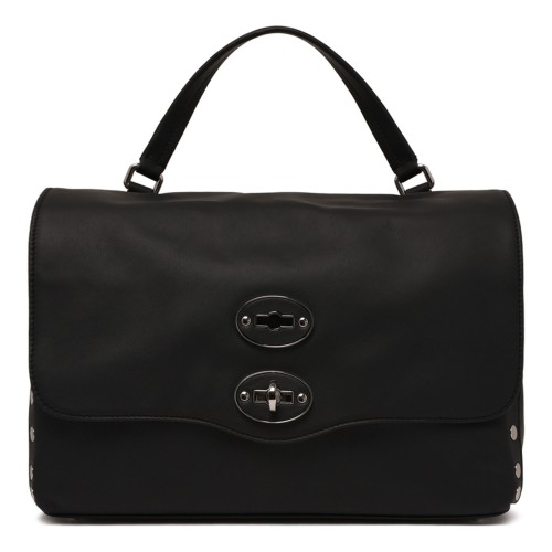 Black Leather Postina S Bag