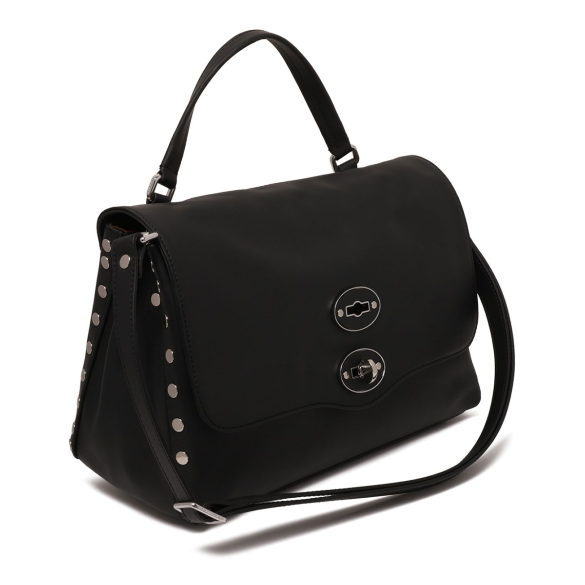 Black Leather Postina S Bag