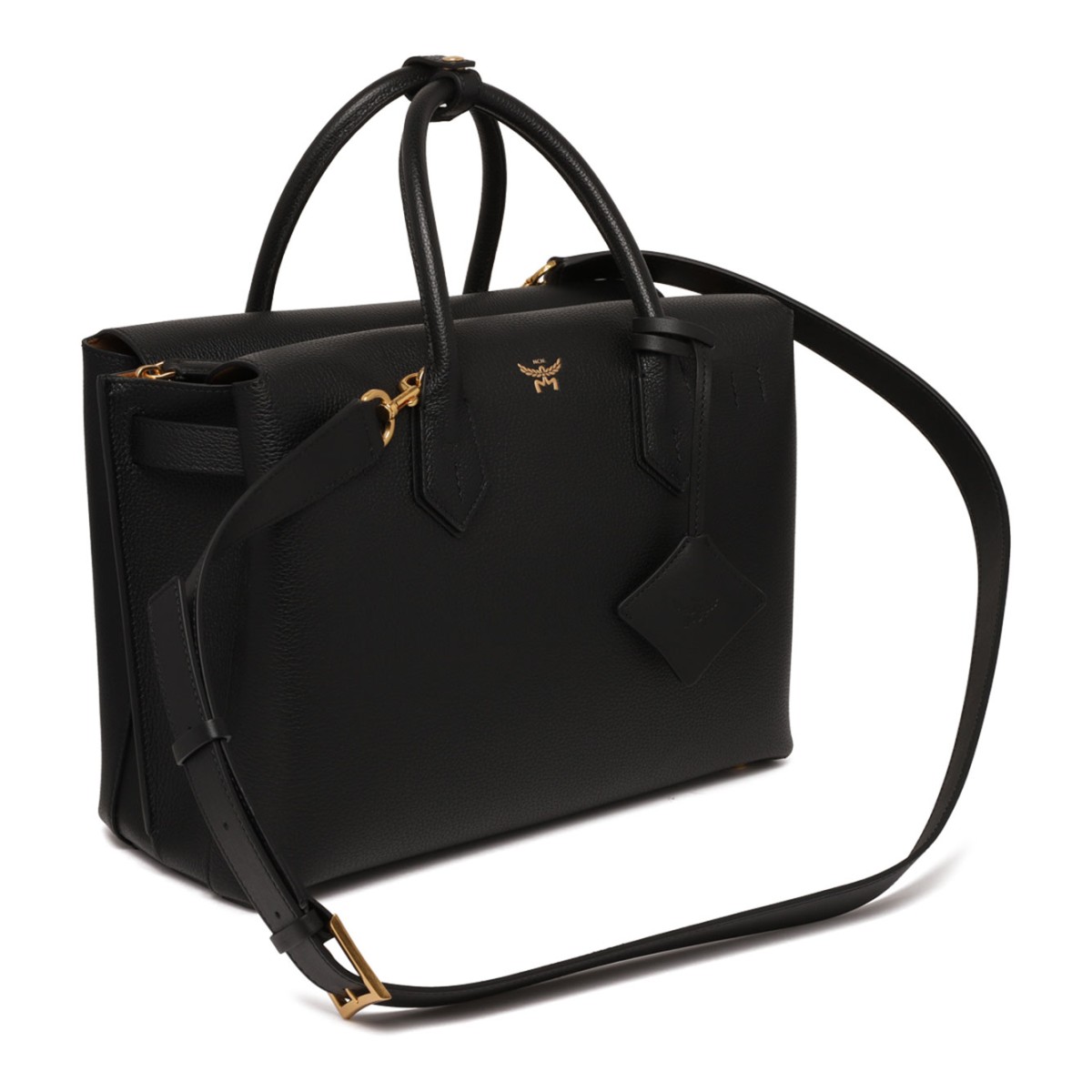 Black Milla Tote With Embossed Leather