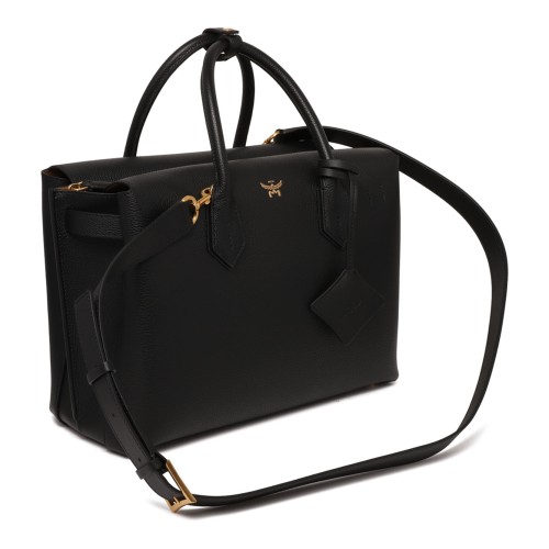 Black Milla Tote With Embossed Leather