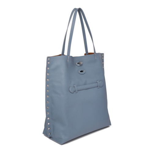 Blue Zelante Medium A' Spasso Tote Bag