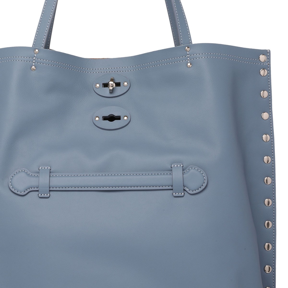 Blue Zelante Medium A' Spasso Tote Bag