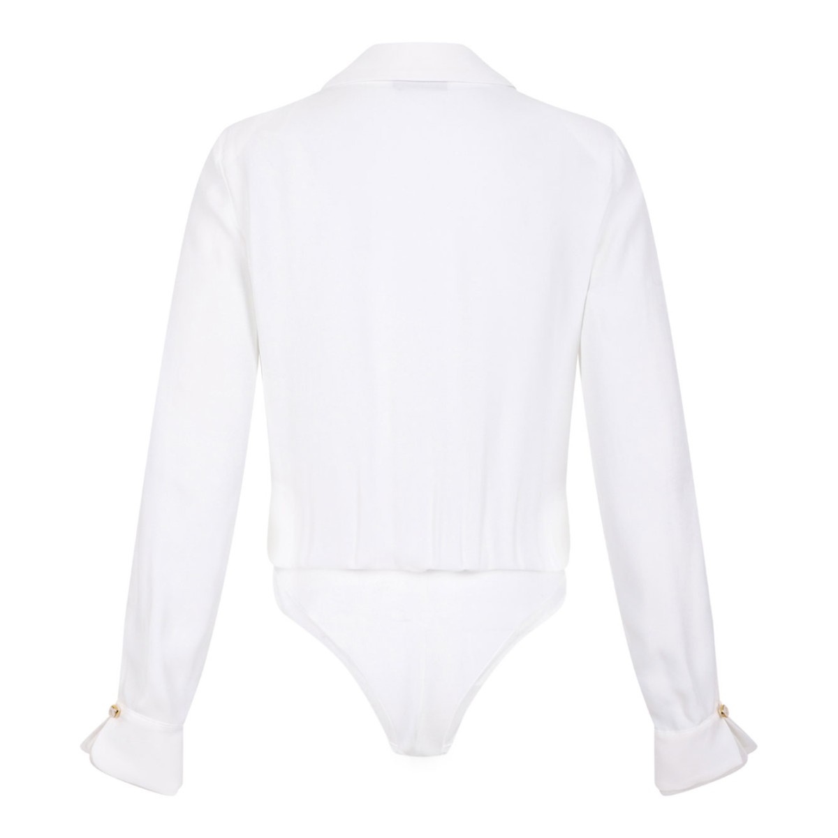 White Bodysuit In Viscose Georgette Fabric