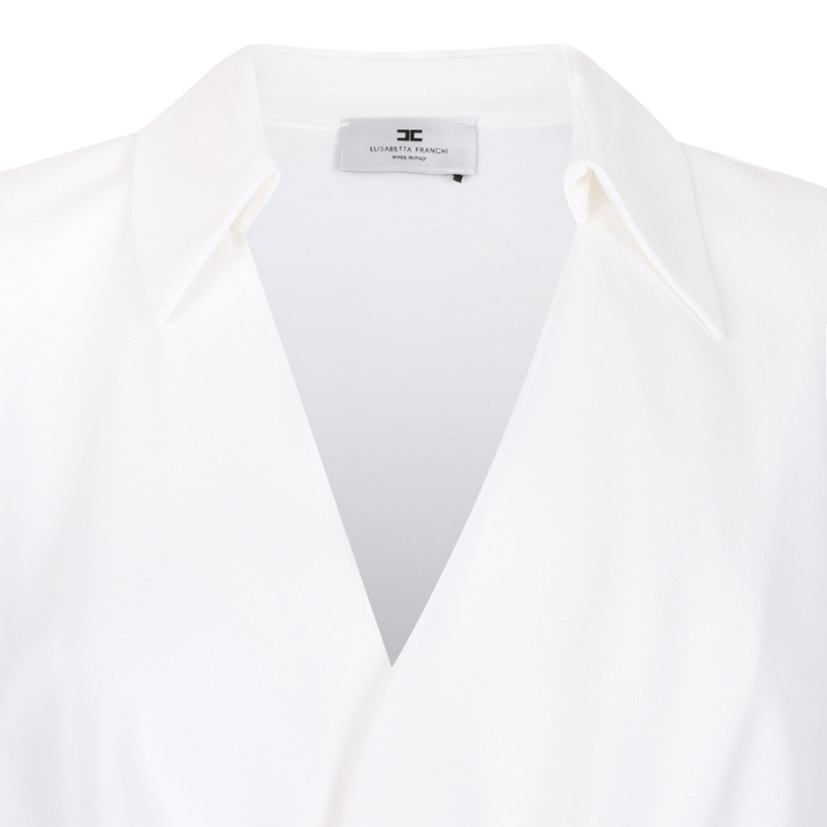 White Bodysuit In Viscose Georgette Fabric