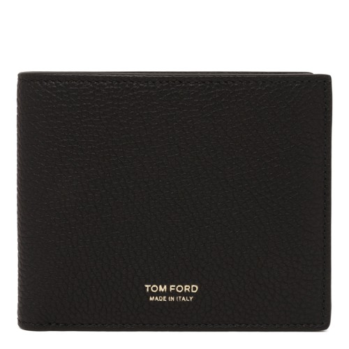 Black Wallet With Logo Print