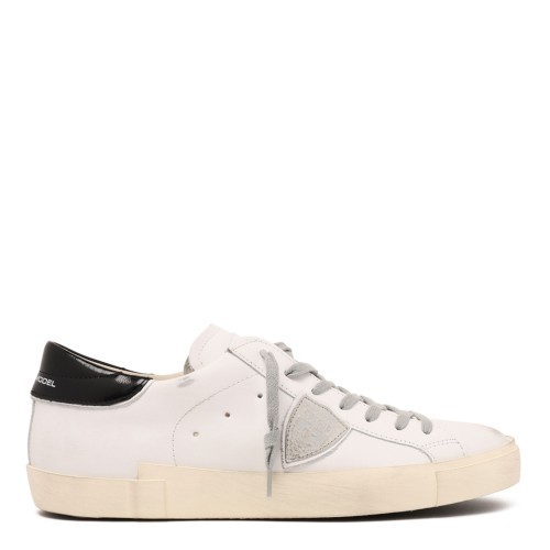 White and Black Prsx Low Top Sneakers