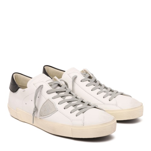 White and Black Prsx Low Top Sneakers 2