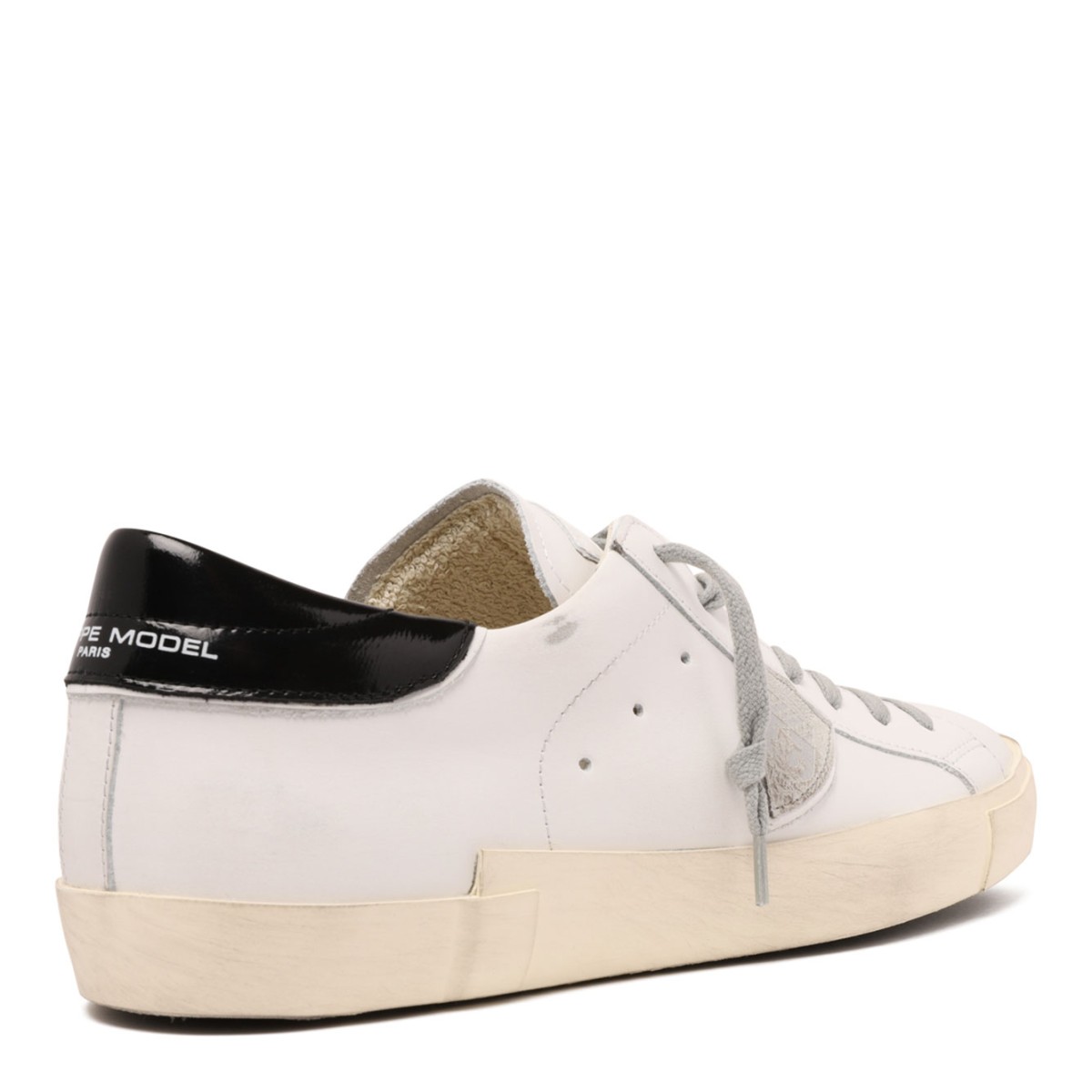 White and Black Prsx Low Top Sneakers