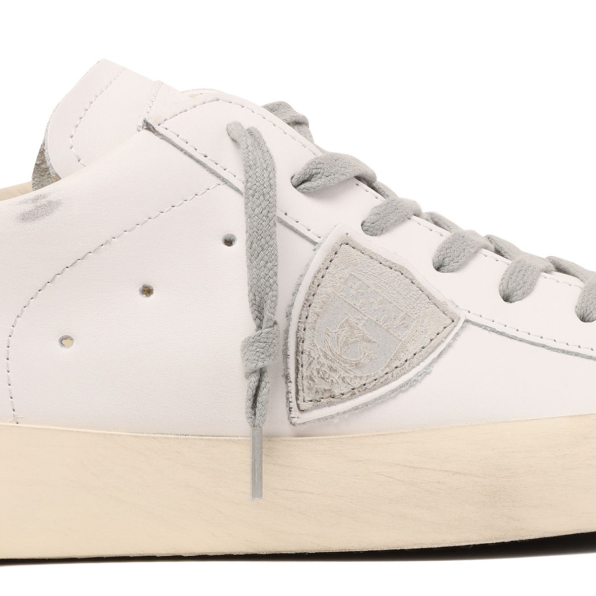 White and Black Prsx Low Top Sneakers