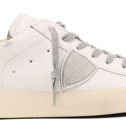 White and Black Prsx Low Top Sneakers