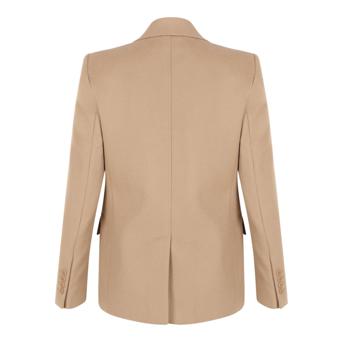 Camel Single-Breasted Wool Drap Blazer
