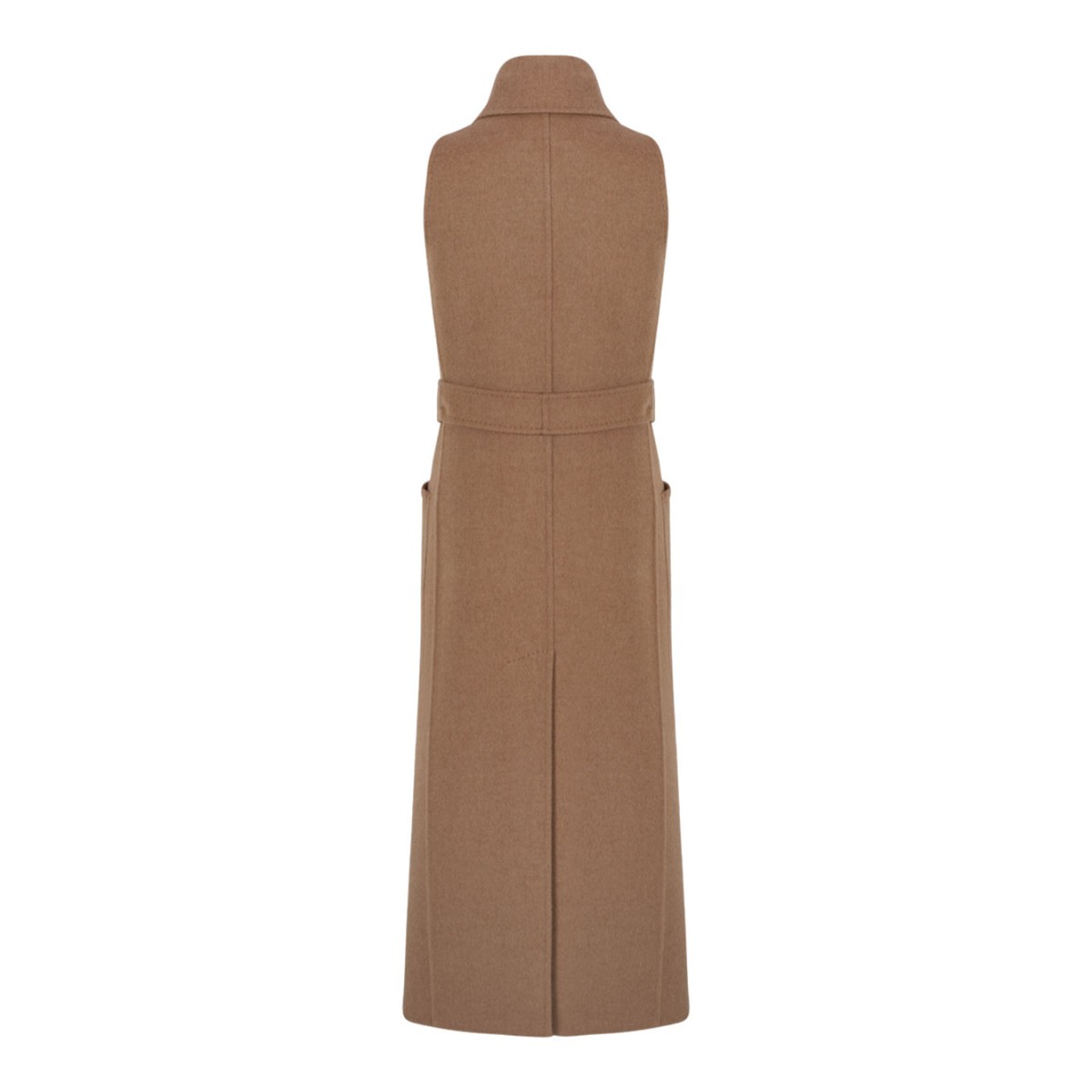 Sleeveless Camel Coat