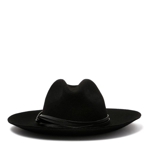 Black Hat With Leather Strap