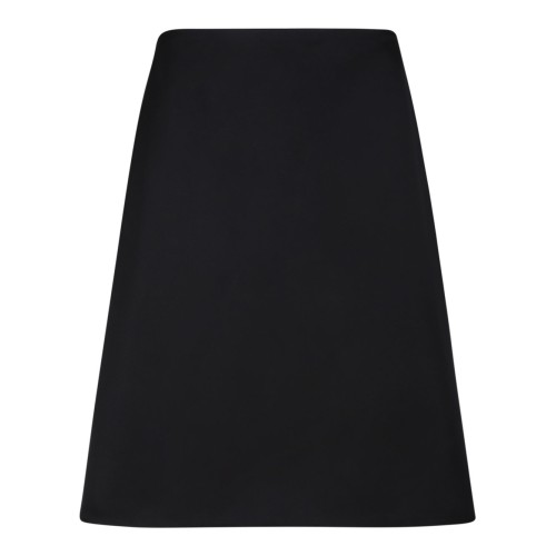Black Flared Midi Skirt