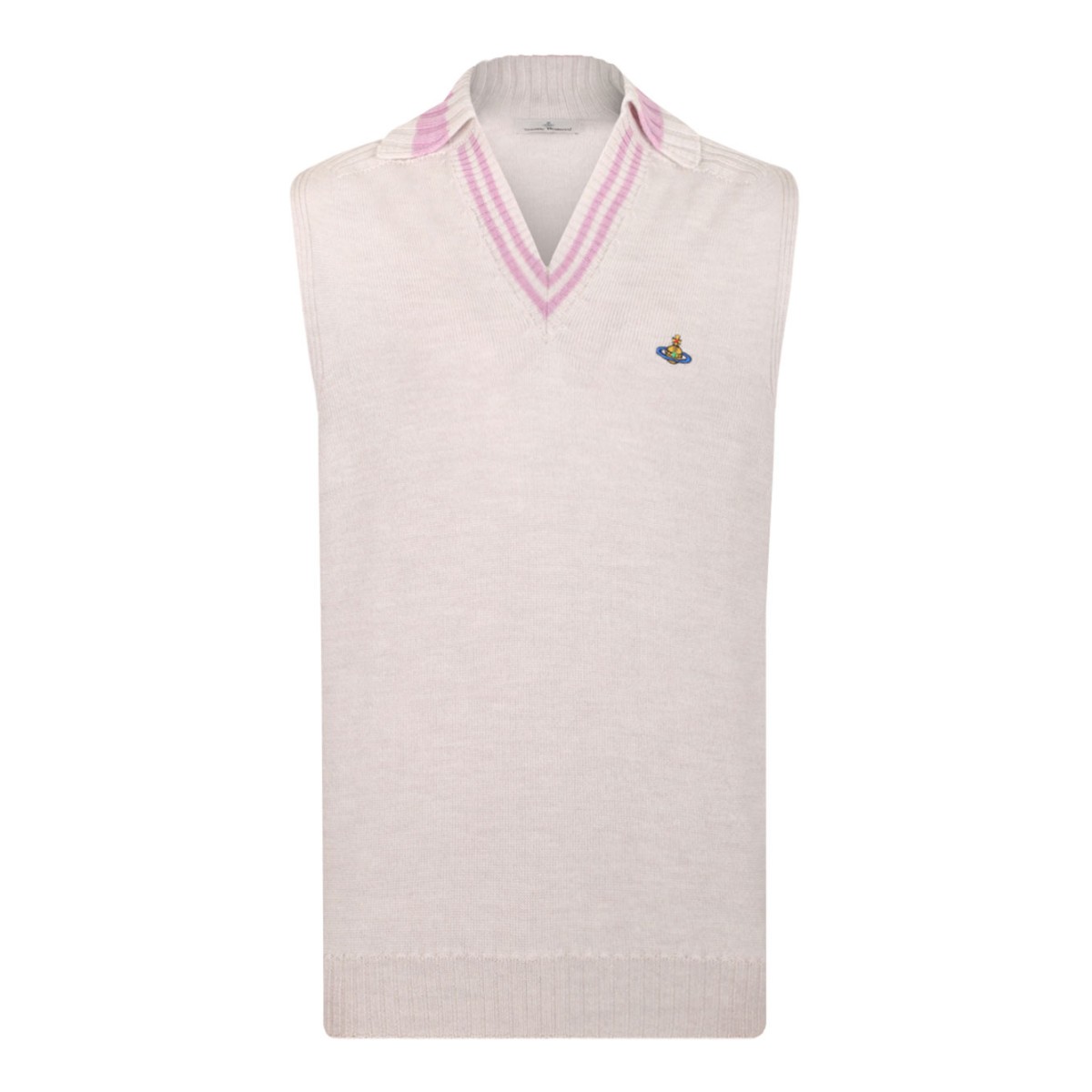 Grey Melange Wool Fisherman Vest