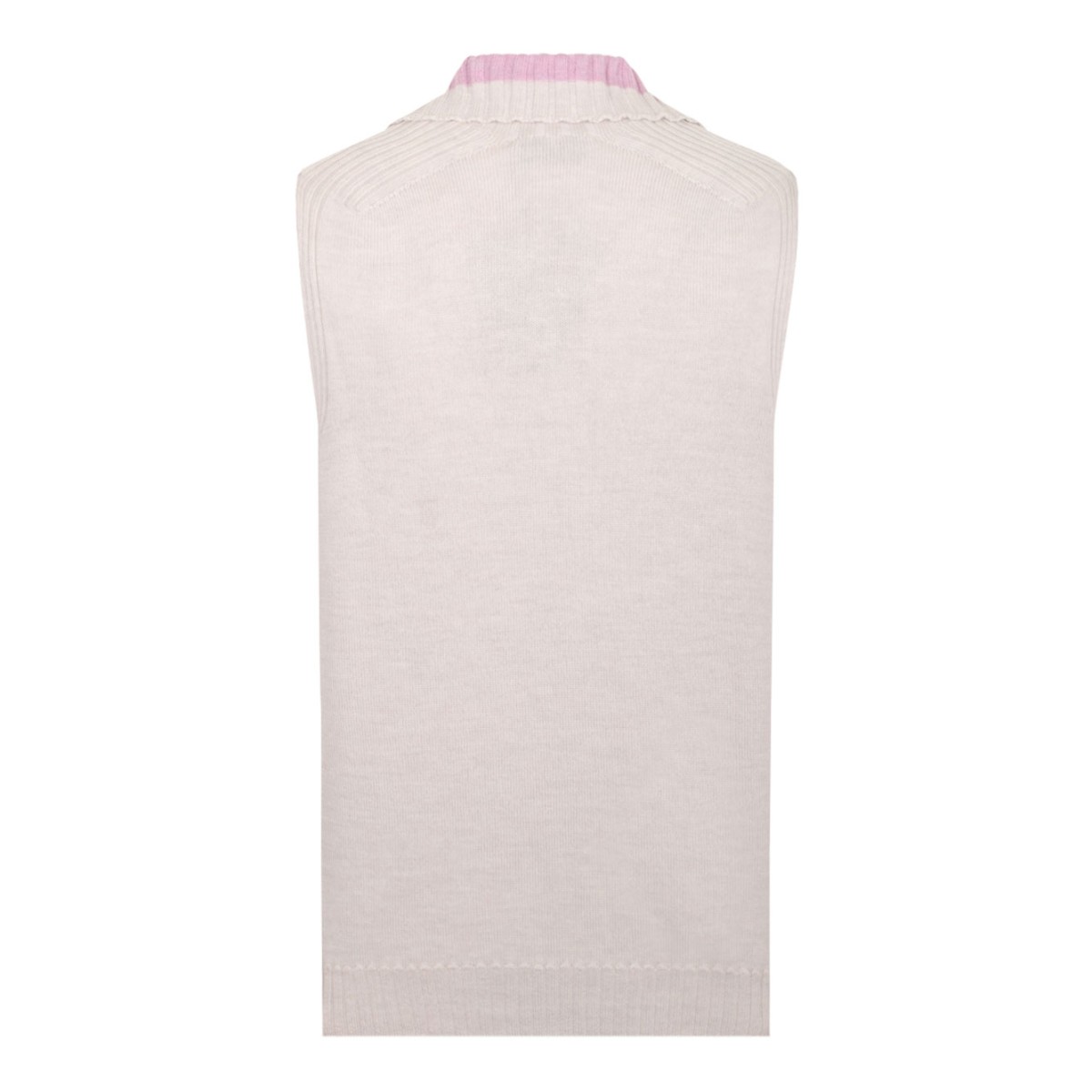 Grey Melange Wool Fisherman Vest