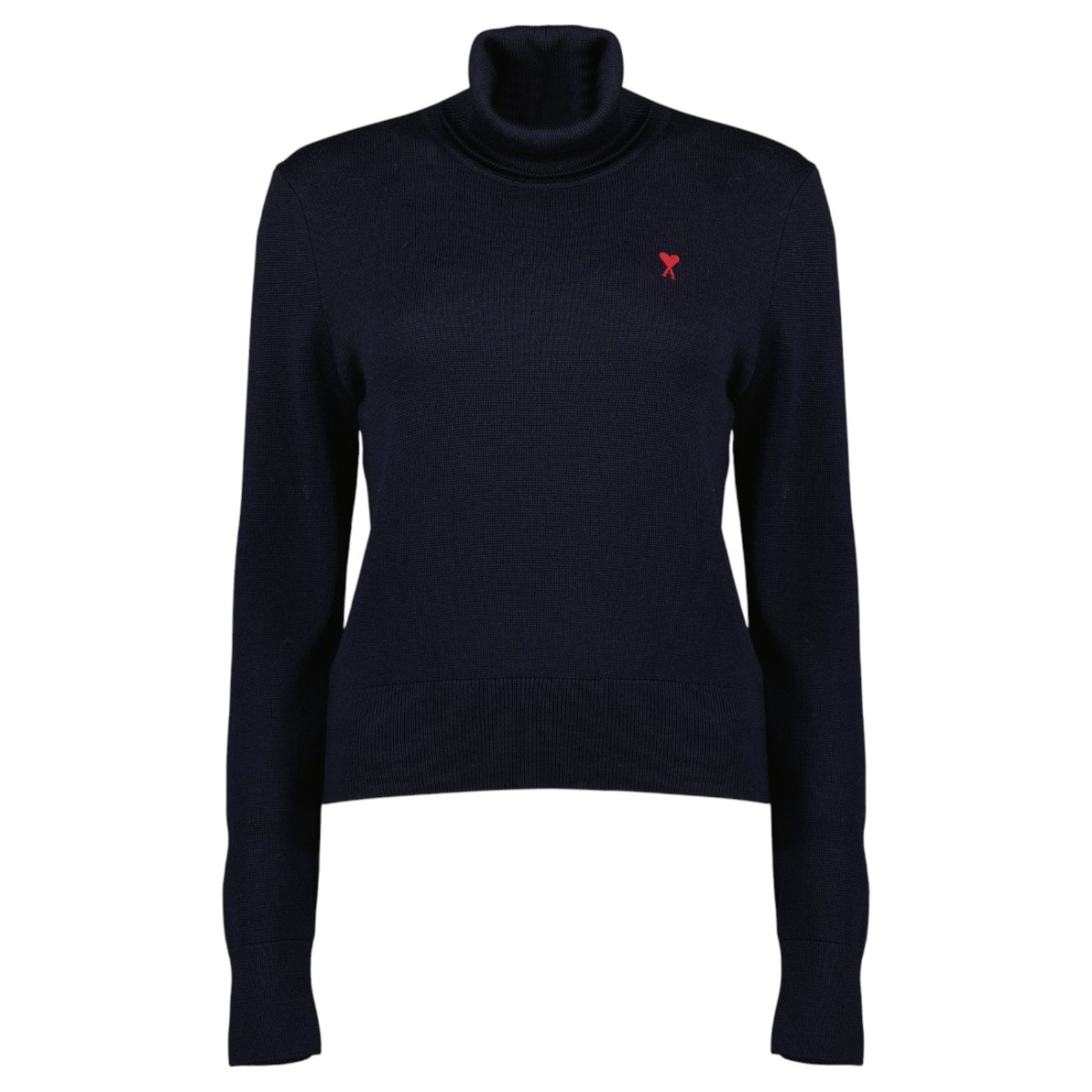 Navy Blue Wool Turtleneck Sweater