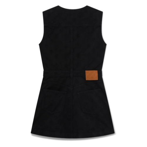Black Denim Monogram Zip Dress 2