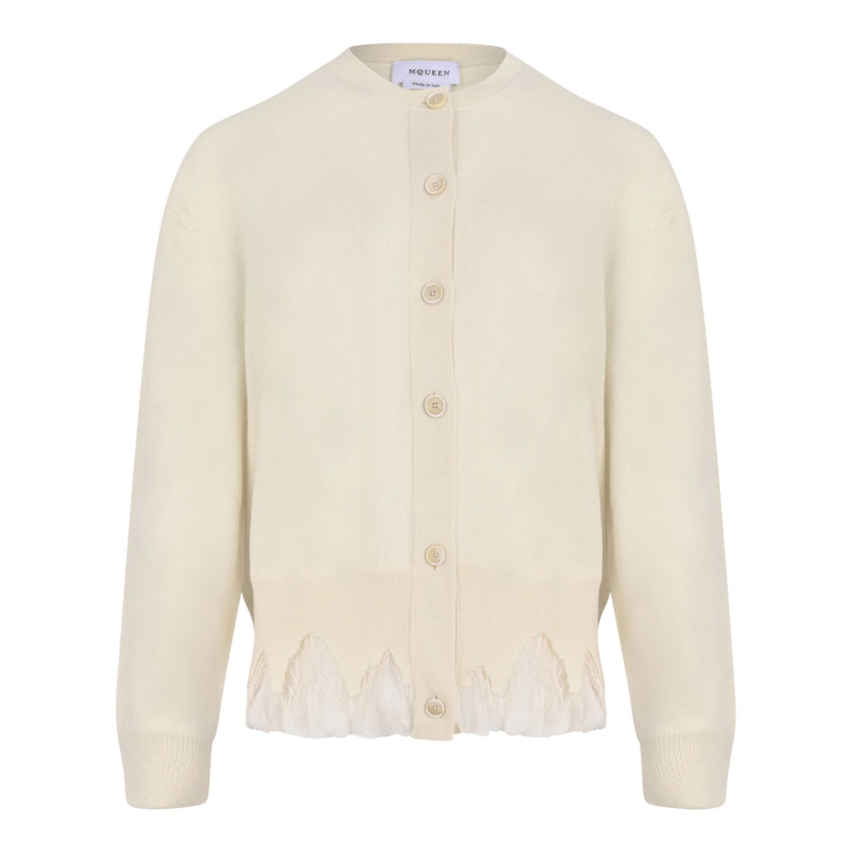 Ivory Cobweb Lace Shrunken Cardigan