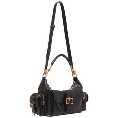 Black Glossy Leather Camera Bag