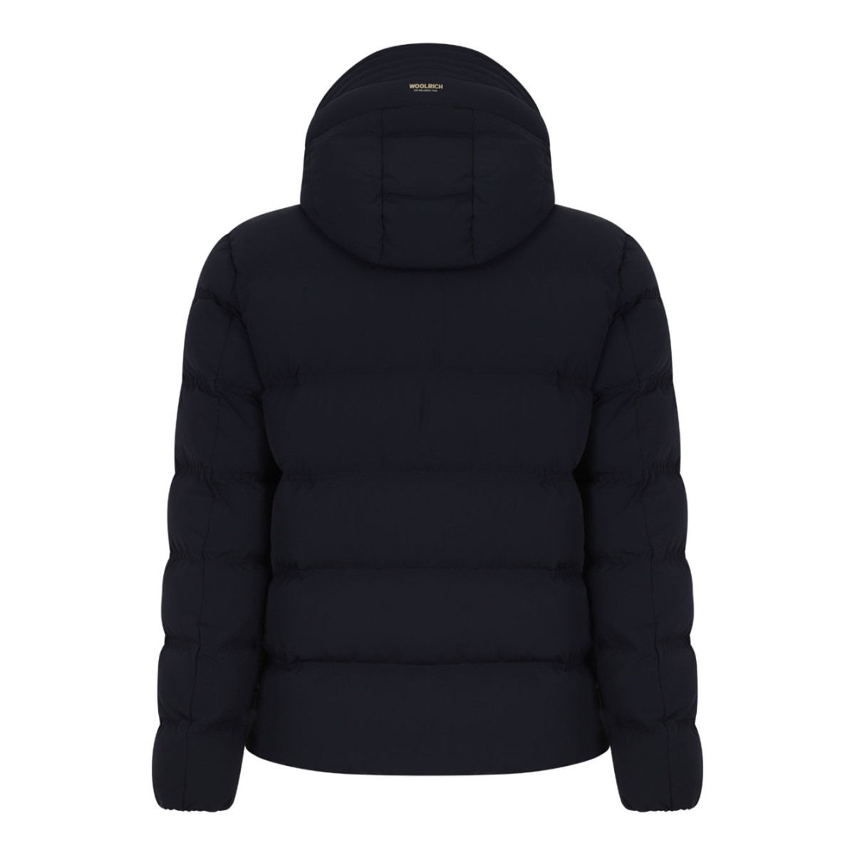 Melton Blue Stretch Hooded Puffer Jacket