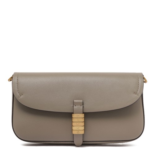 Flap-Closure Leather Shoulder Bag