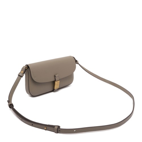 Flap-Closure Leather Shoulder Bag