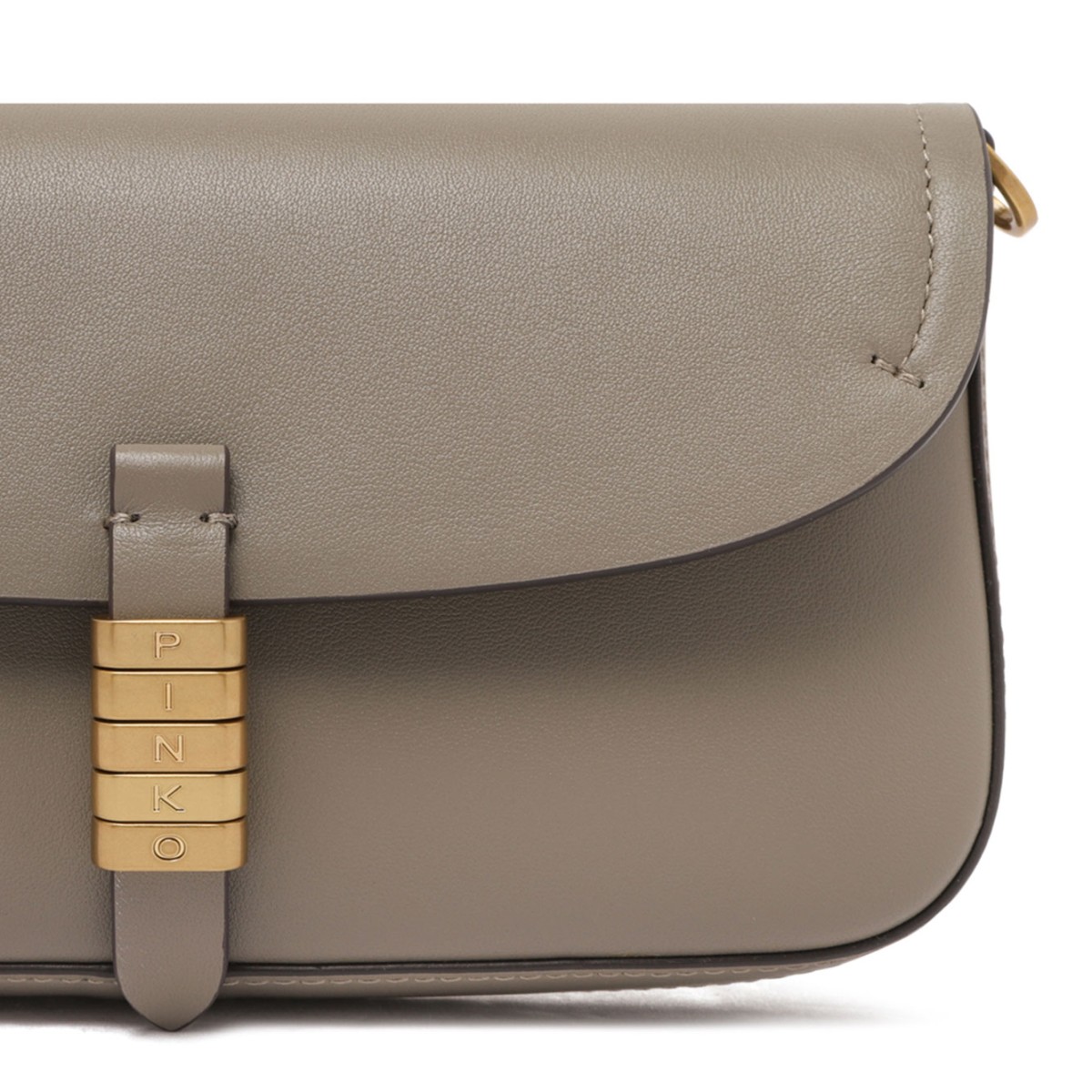 Flap-Closure Leather Shoulder Bag