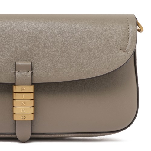 Flap-Closure Leather Shoulder Bag
