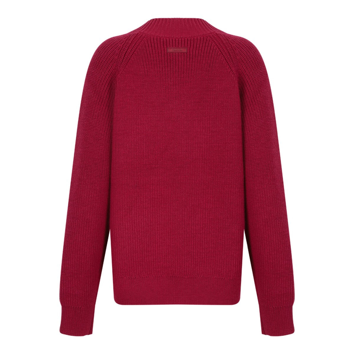 Red Wool Blend V-Neck Sweater