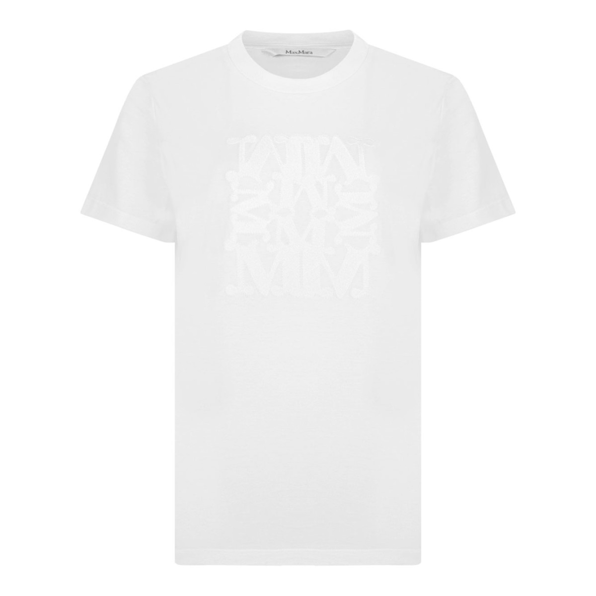 White Cotton Logo Embroidered T-Shirt