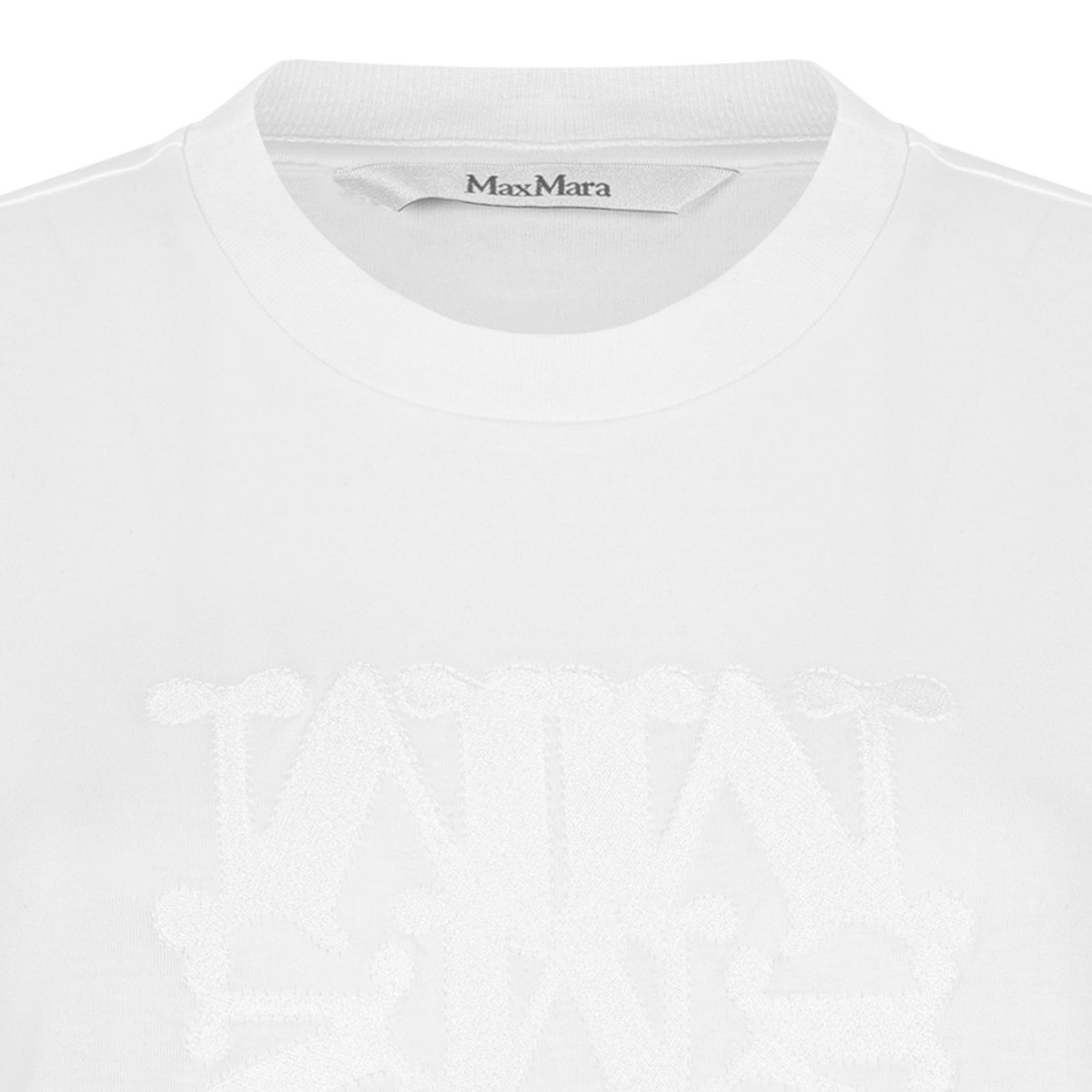White Cotton Logo Embroidered T-Shirt
